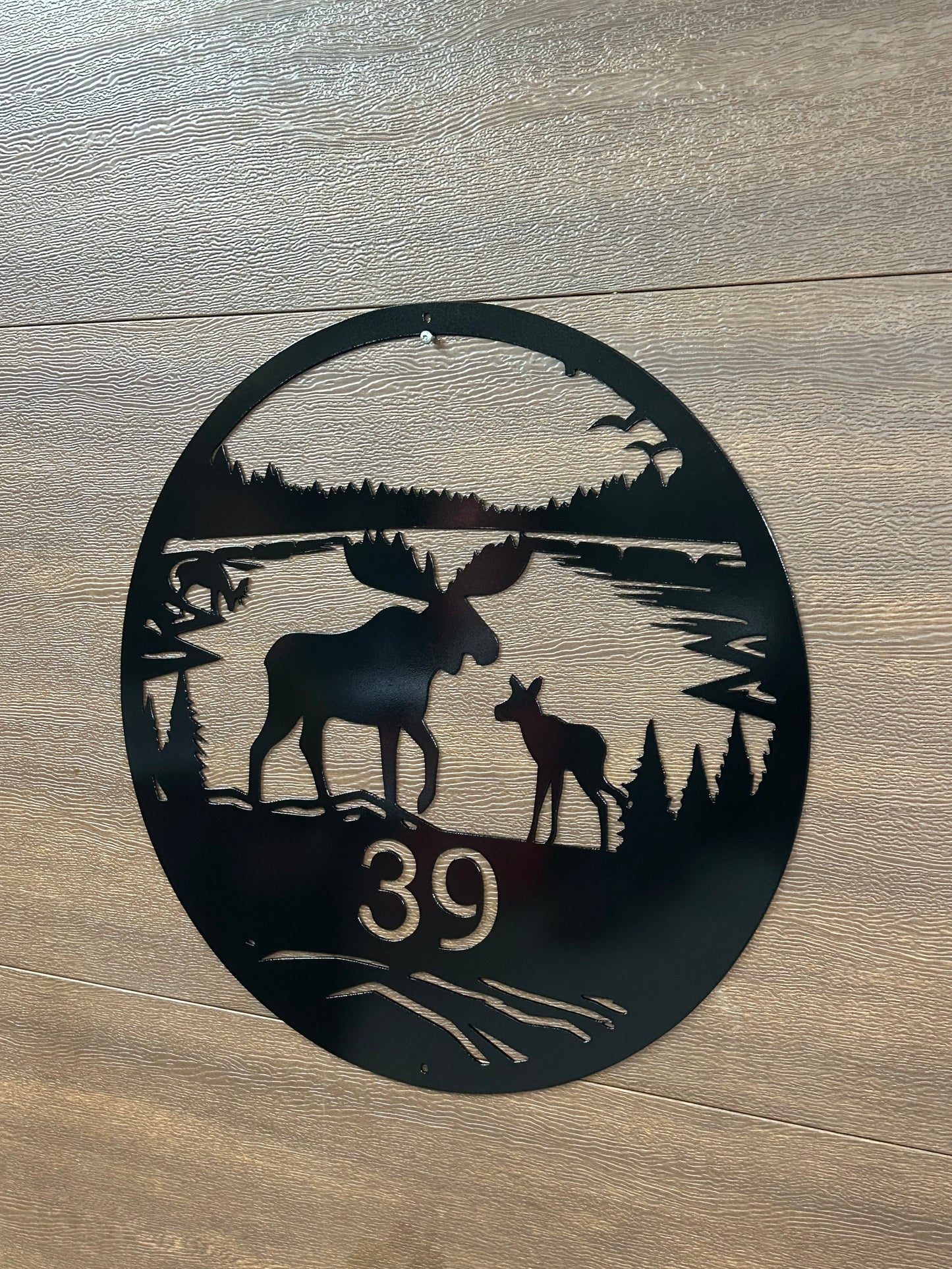 Custom Metal Moose and Deer Sign