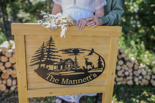 Custom Metal Deer Cabin Signs