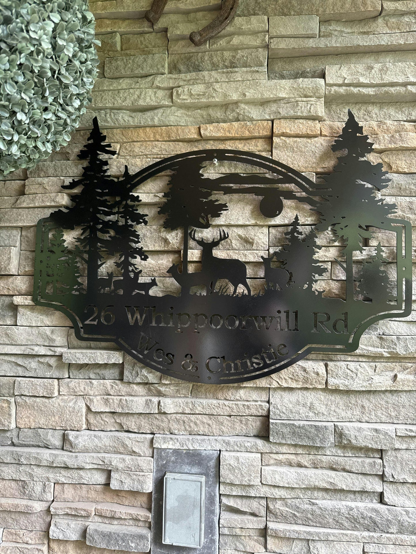 Custom Metal Deer Scene Sign