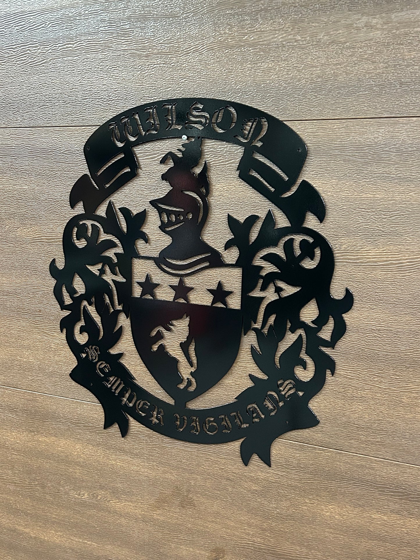 Plaque de famille en métal personnalisée