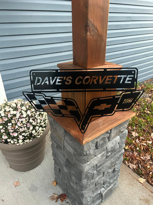 Custom Metal Corvette Sign
