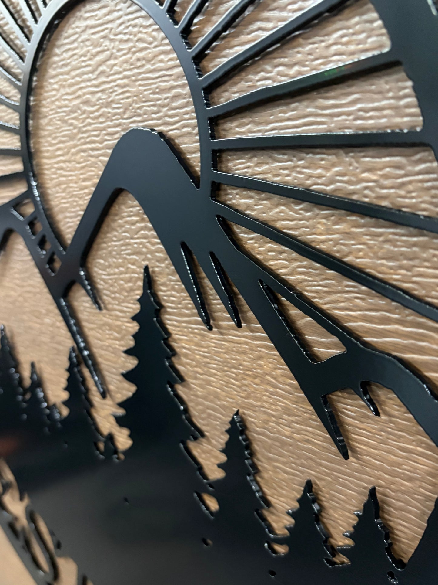 Custom Metal Mountain Sunset Sign