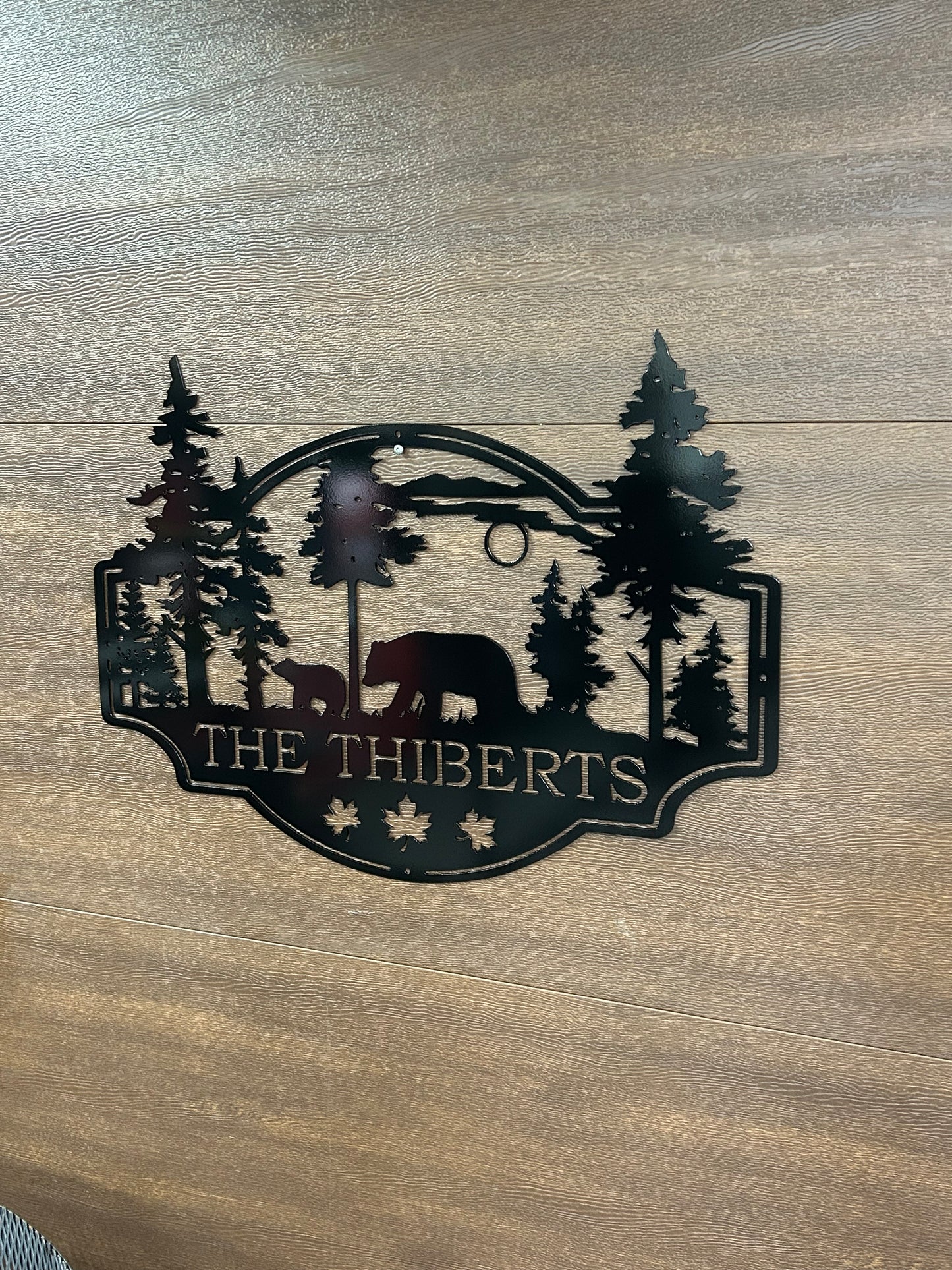 Custom Metal Bear Scene Sign