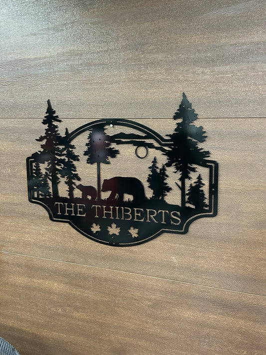 Custom Metal Bear Scene Sign