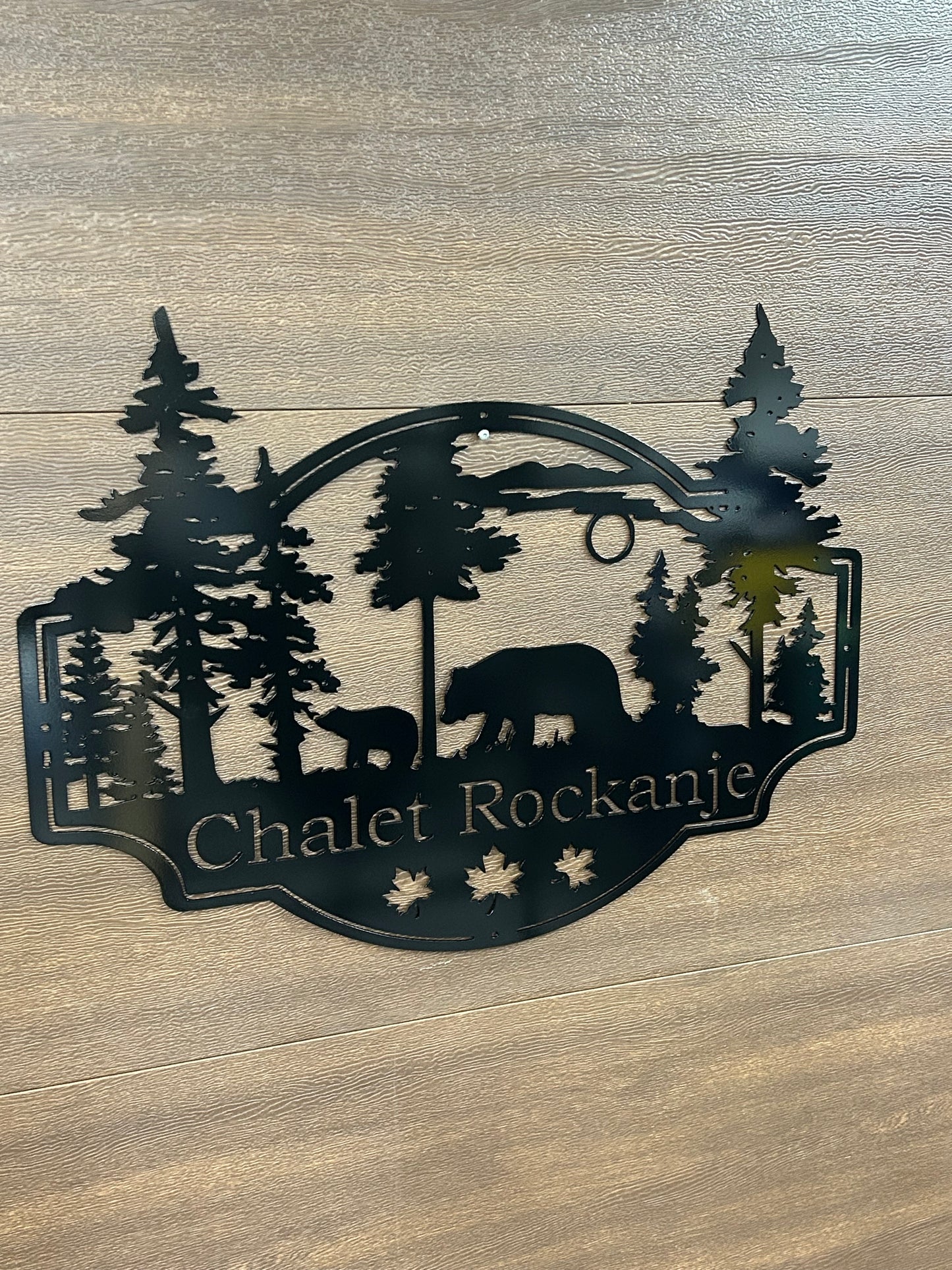 Custom Metal Bear Scene Sign
