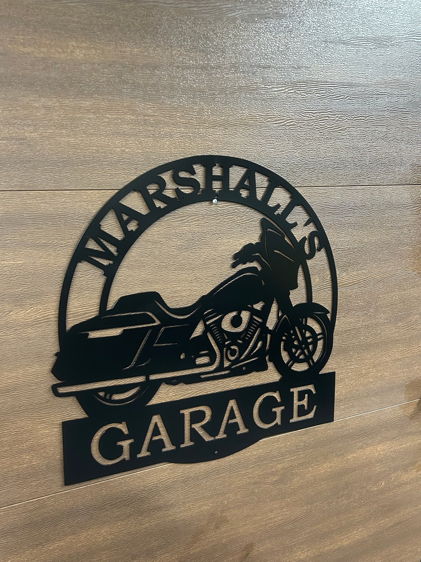 Custom Metal Street Glide Garage and Address Sign