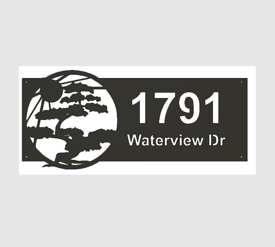 Bonsai Tree Civic Address Sign