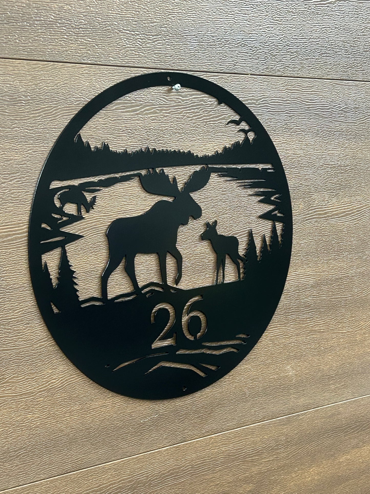 Custom Metal Moose and Deer Sign