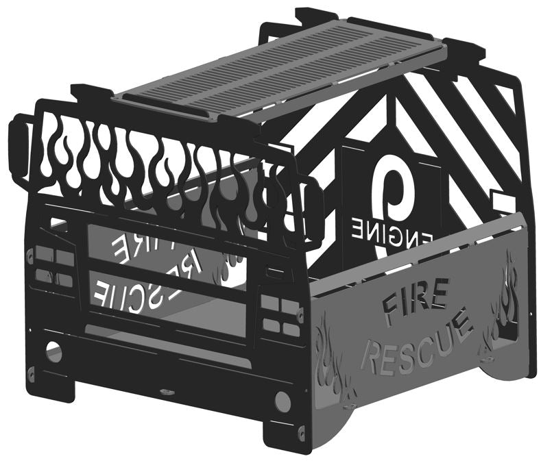 Fire Truck Collapsible Knockdown Fire Pit Grill