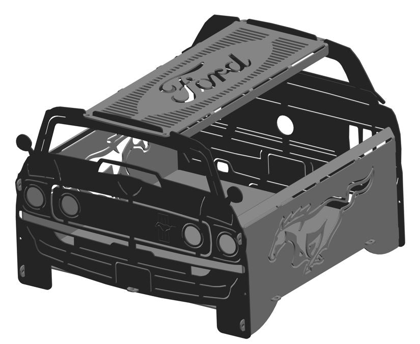 Ford Mustang 69 Collapsible Knockdown Fire Pit Grill