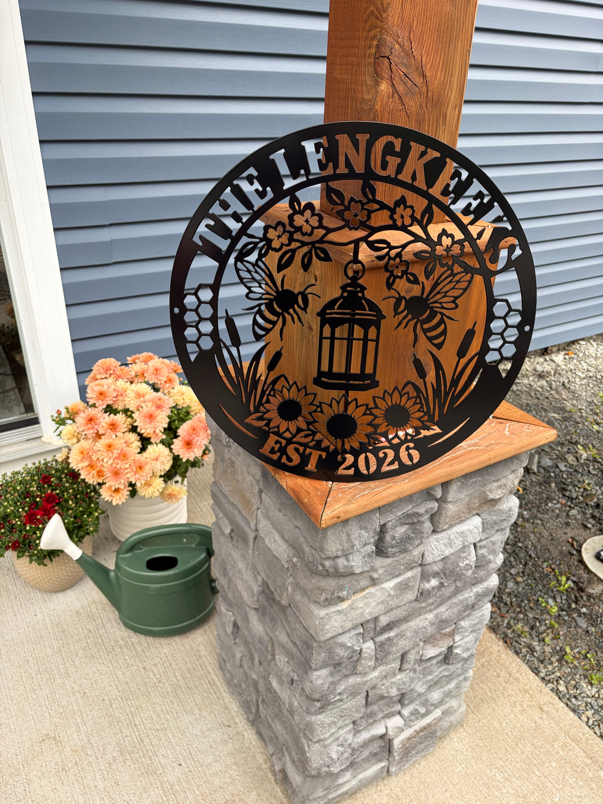 Custom Metal Honey Bee Hive Sign 2