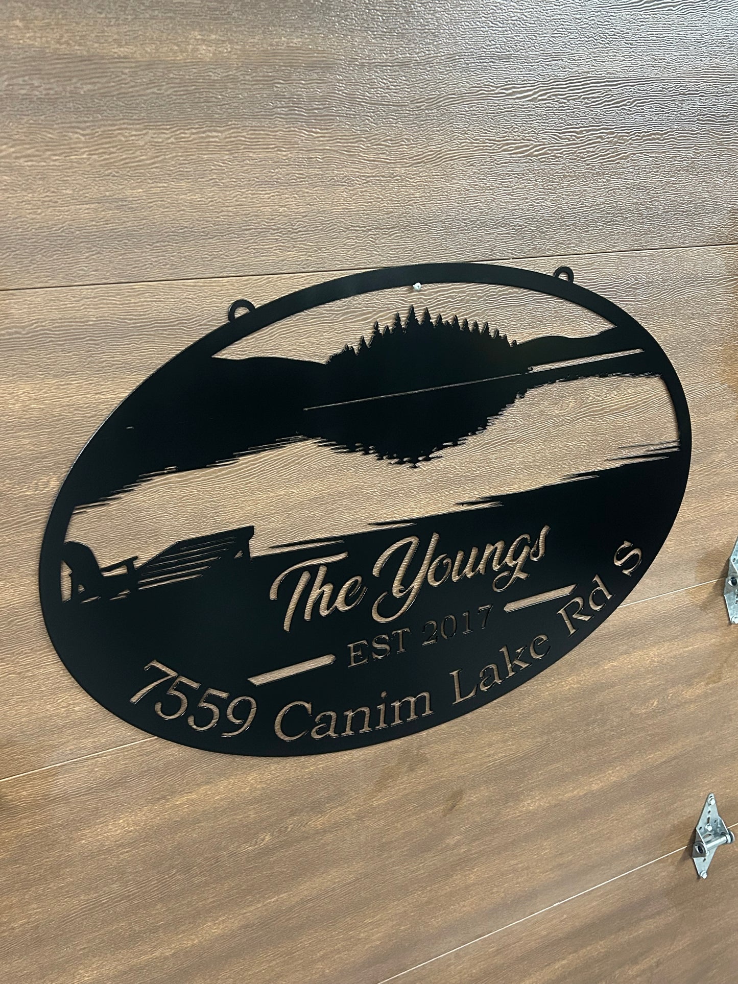 Custom Metal Lake View Civic Address Sign