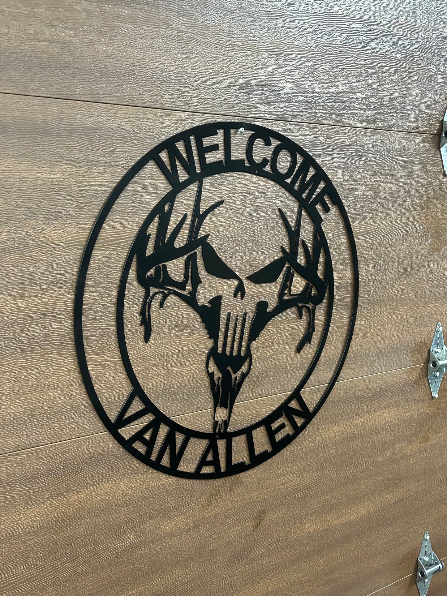 Panneau de chasseur de crâne en métal personnalisé