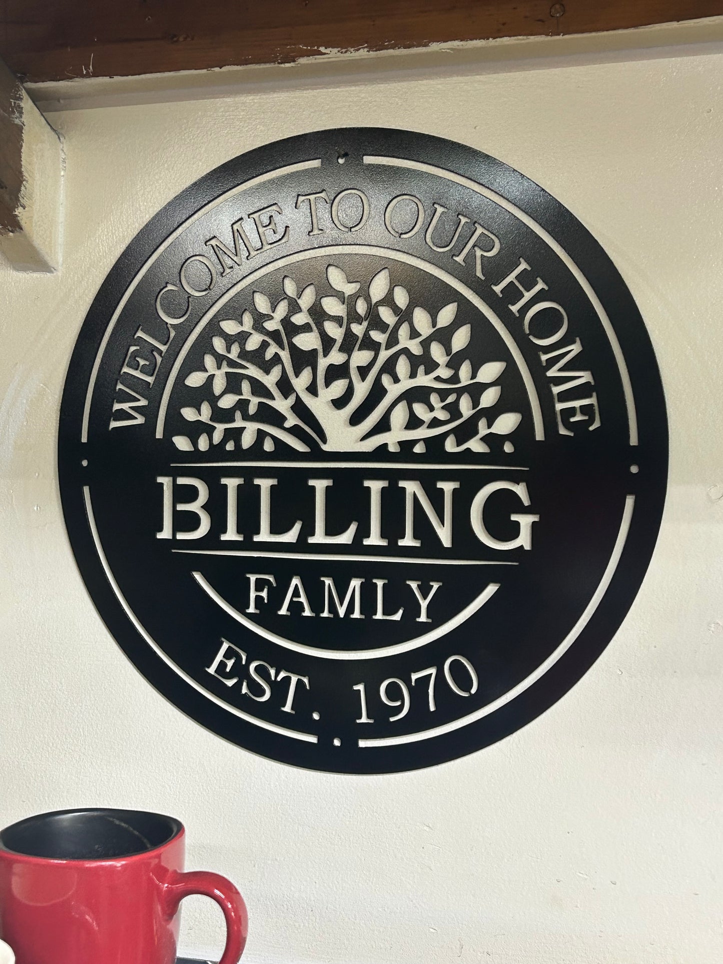 Panneau d'arbre généalogique en métal personnalisé 3