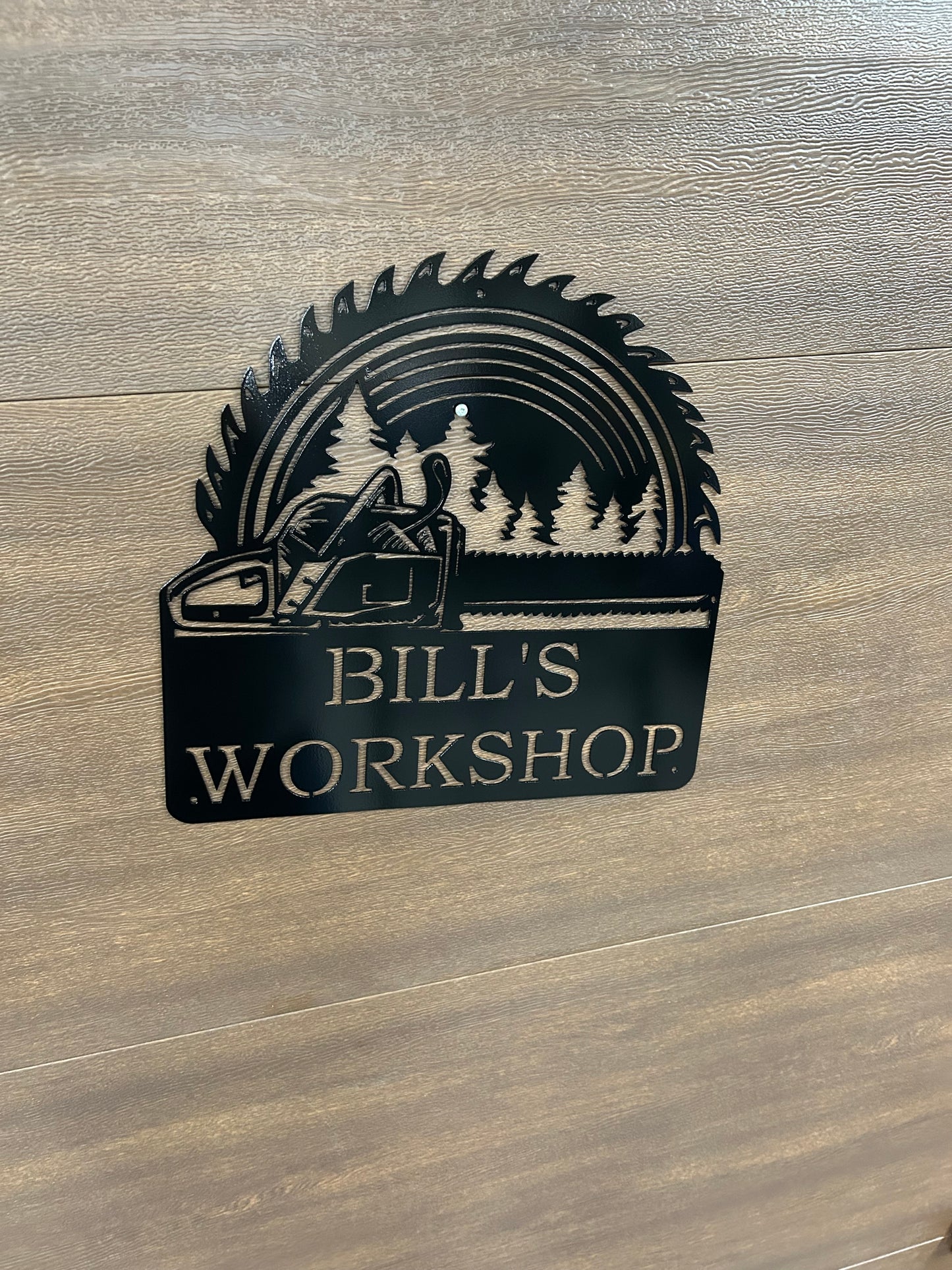 Panneau de tronçonneuse en métal personnalisé