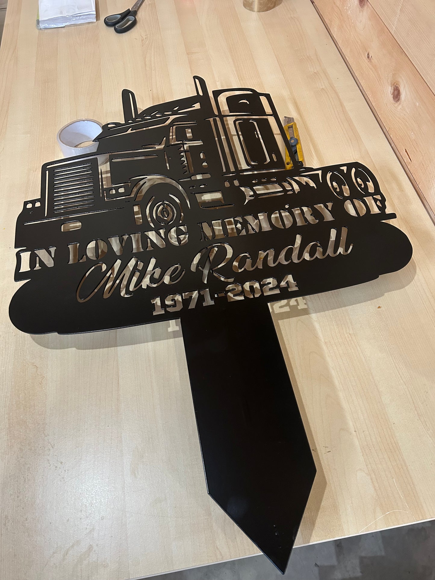 Custom Metal Trucker Memorials