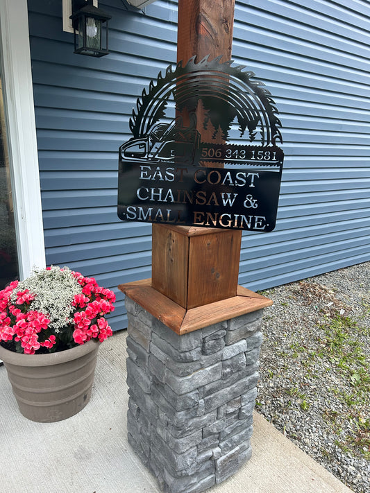 Custom Metal Chainsaw Sign