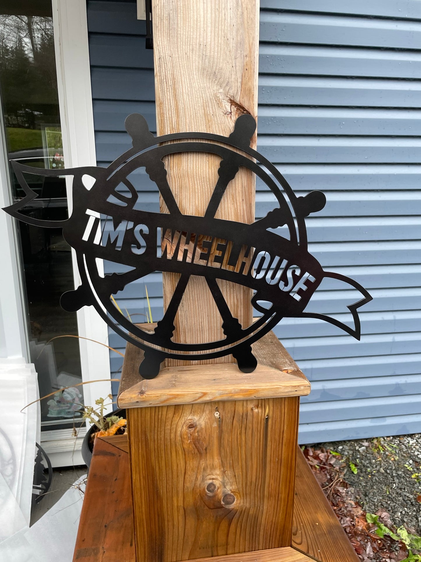 Custom Metal Ships Wheel Sign