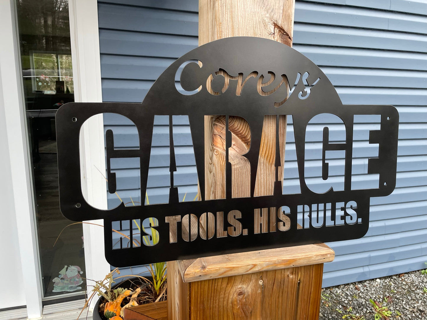 Custom Metal His Tools His Rules Garage Sign
