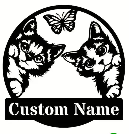 Custom Metal Cat Sign 2