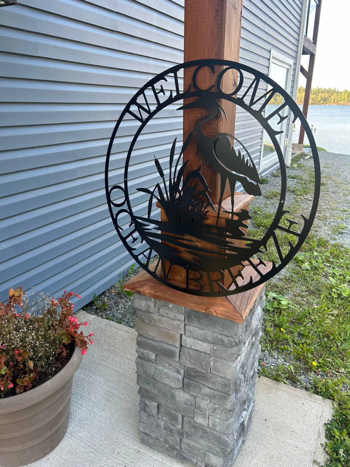 Custom Metal Heron Sign 3