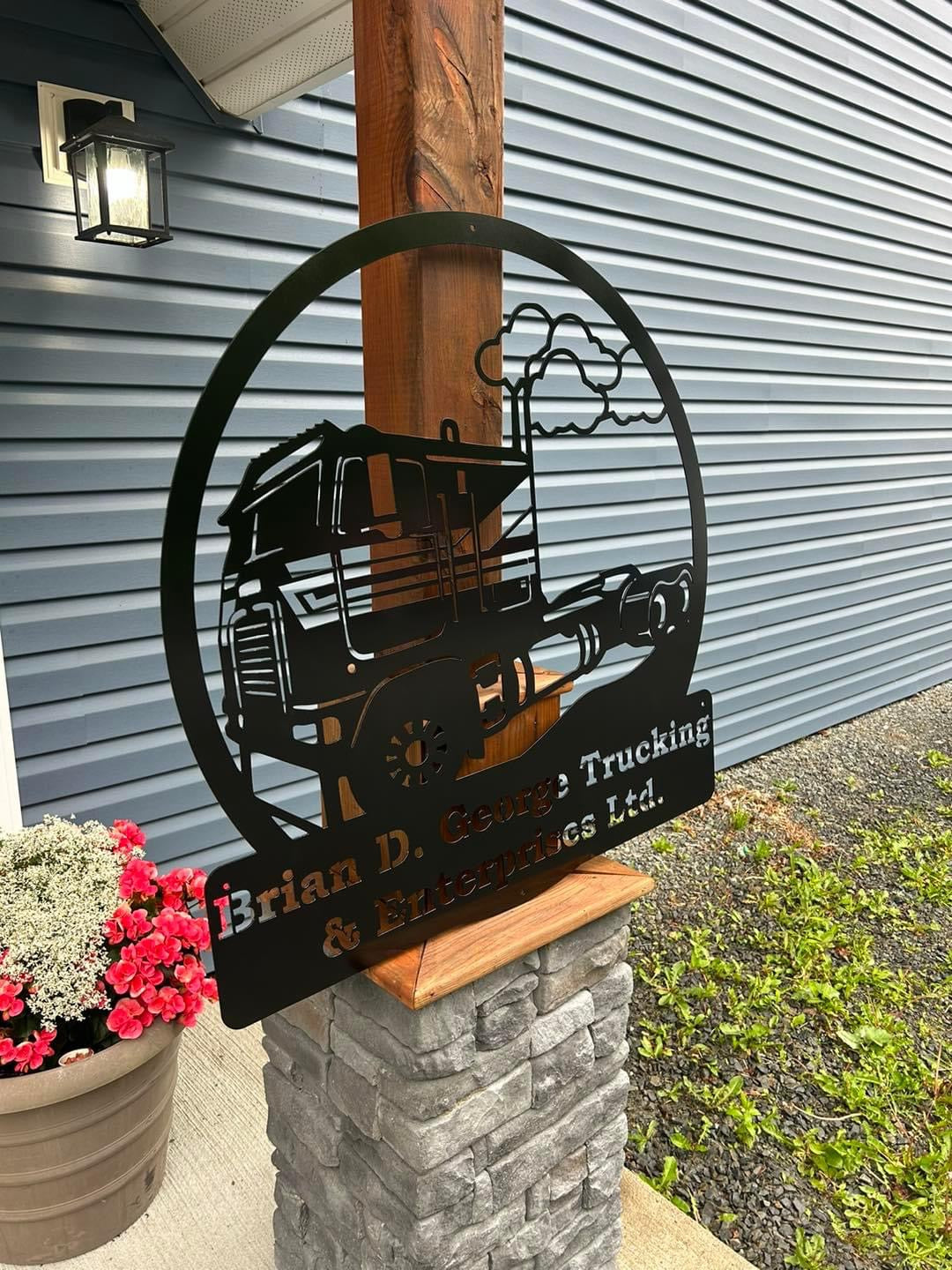 Custom Metal Cabover Trucker Sign