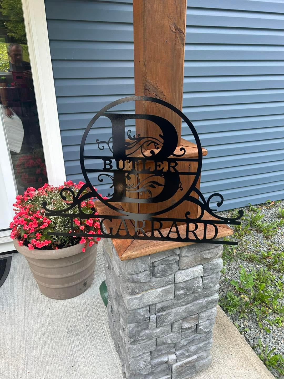 Custom Metal Monogram Address Sign