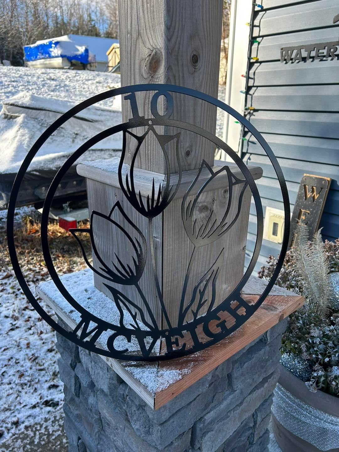 Panneau Tulipe en Métal Personnalisé