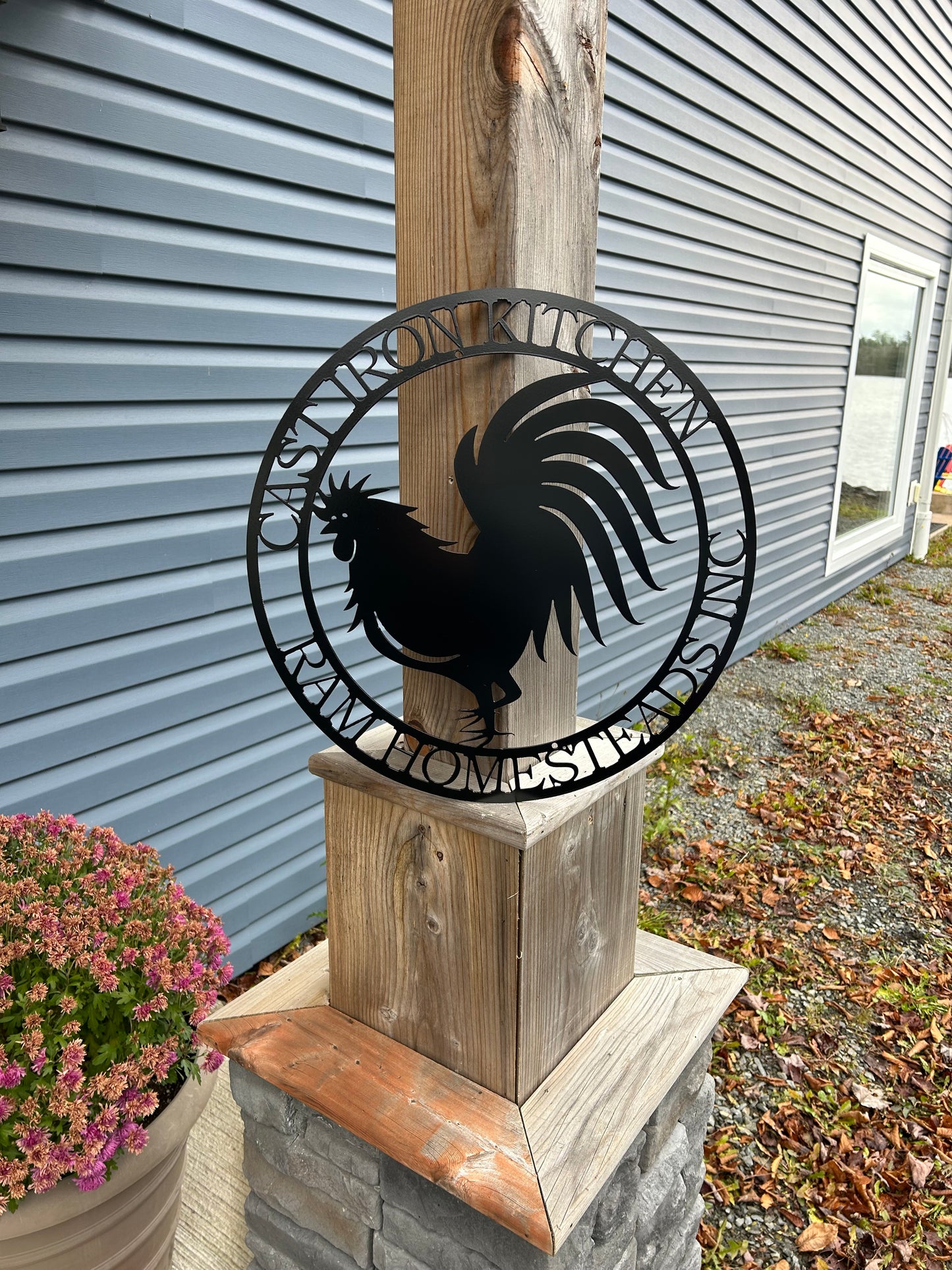 Panneau en métal personnalisé représentant un coq