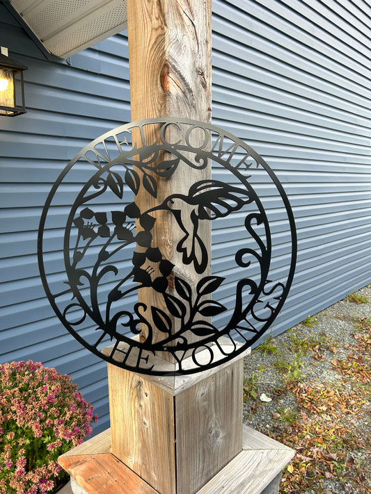 Custom Metal Hummingbird Sign 2