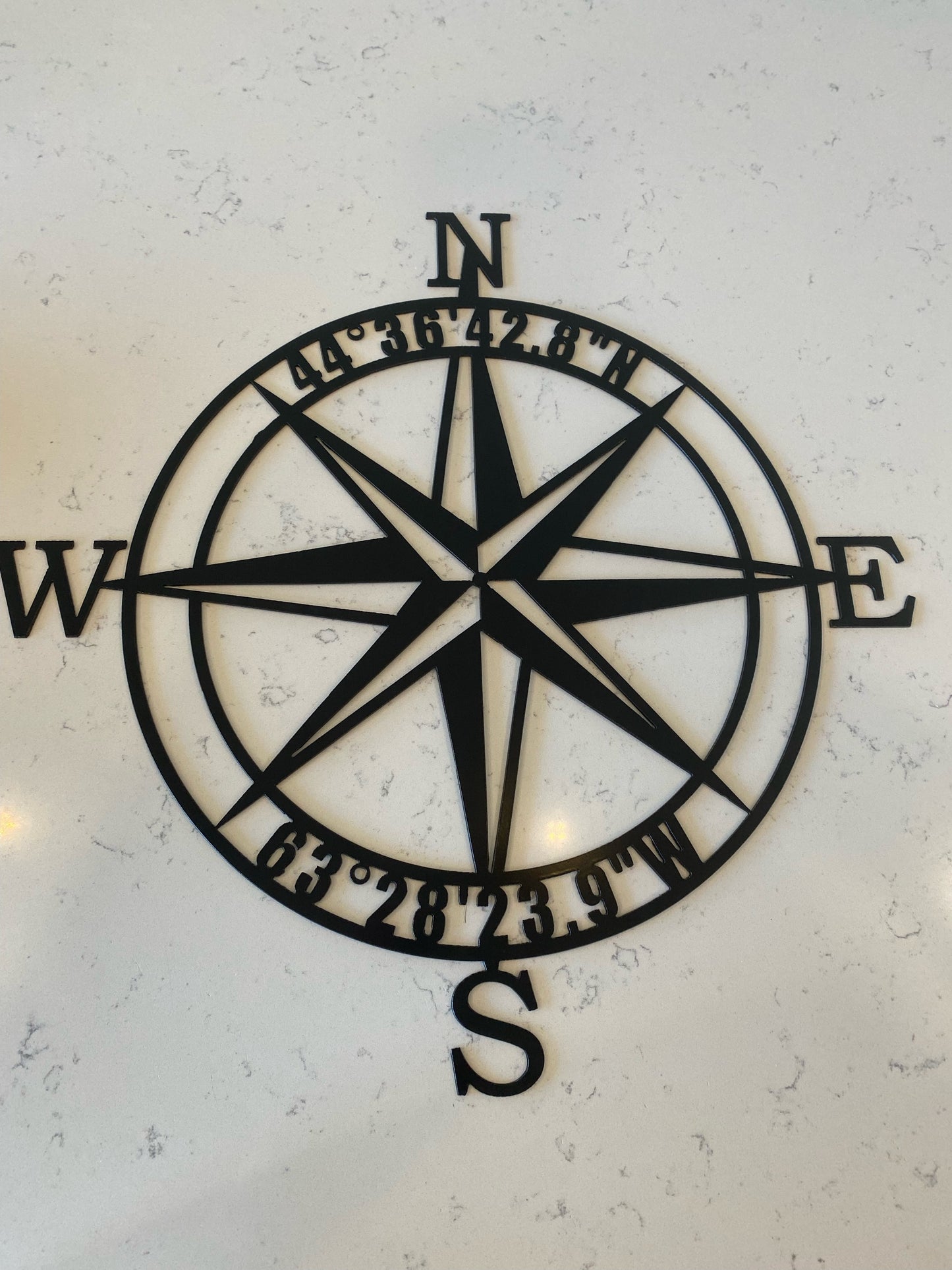 Custom Metal Custom Coordinate Compass Sign