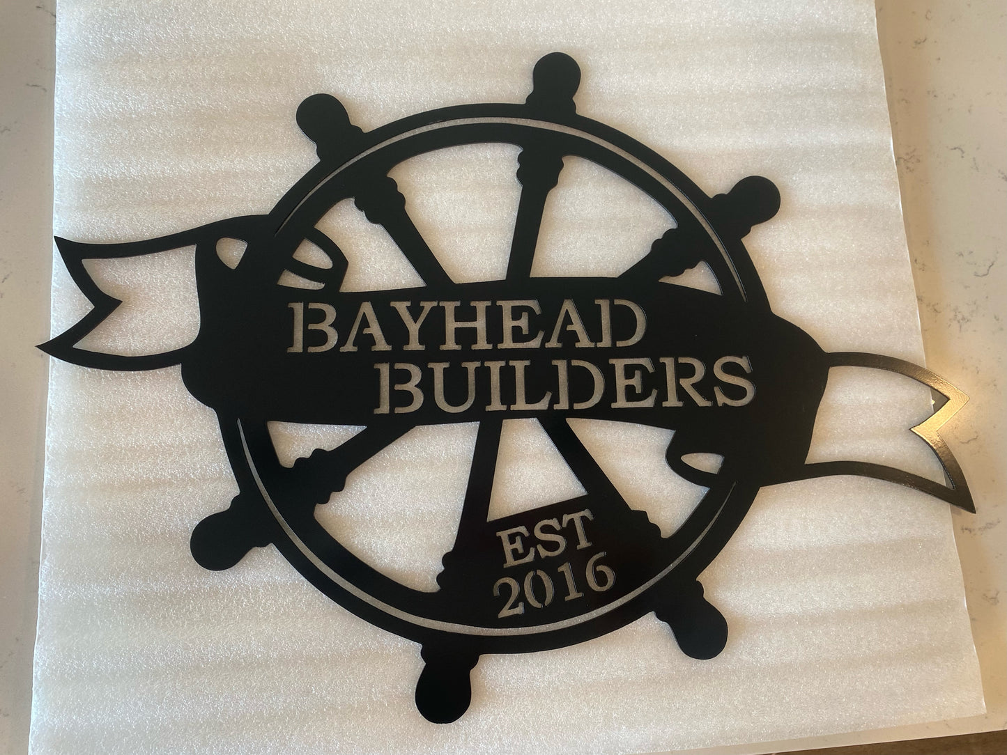 Custom Metal Ships Wheel Sign