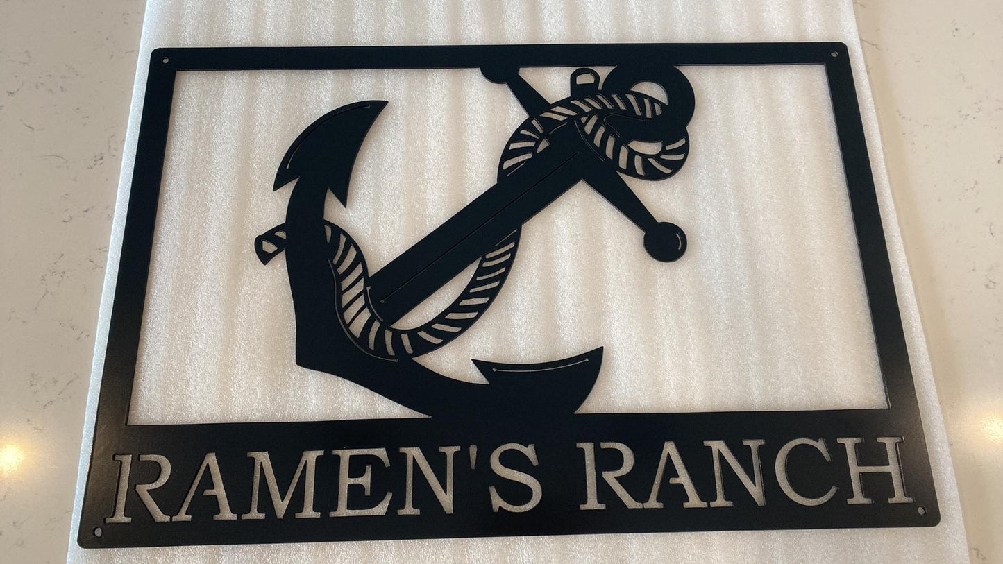 Custom Metal Anchor Sign Rectangular