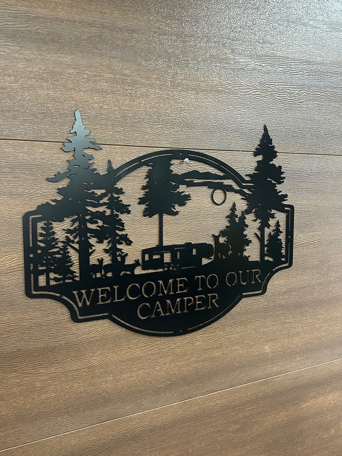 Custom Metal Deer Fifth Wheel Camper Sign
