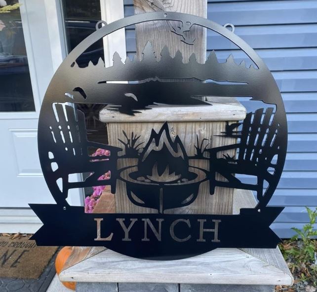 Panneau de feu de camp en métal personnalisé