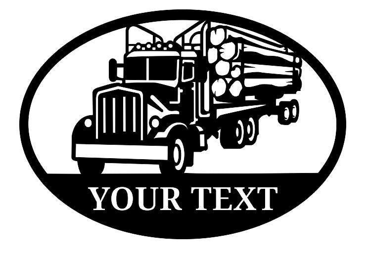 Custom Metal Log Trucker Sign