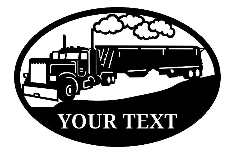 Custom Metal Belly Dump Trucker Sign