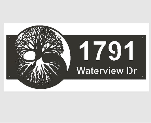 Yin Yang Tree Civic Address Sign