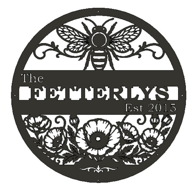 Custom Metal Honey Bee Garden Sign