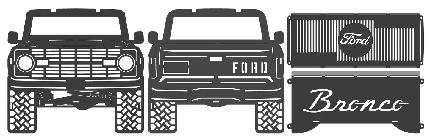 Ford Bronco Big Tires Collapsible Knockdown Fire Pit Grill