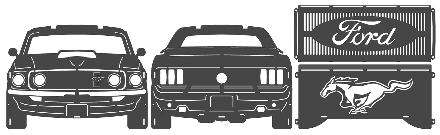 Ford Mustang 69 Collapsible Knockdown Fire Pit Grill
