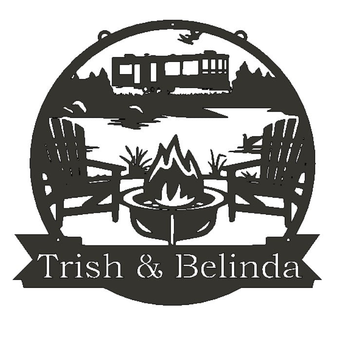 Panneau de feu de camp en métal personnalisé