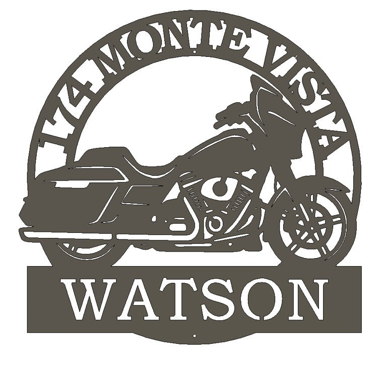 Custom Metal Street Glide Address Sign