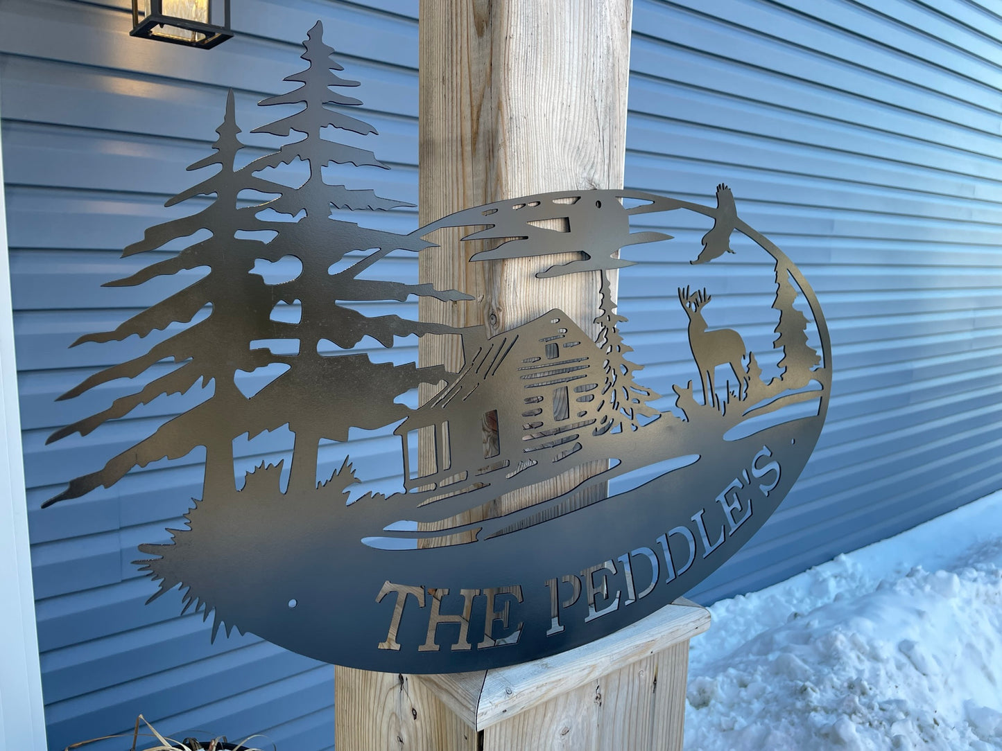 Custom Metal Deer Cabin Signs