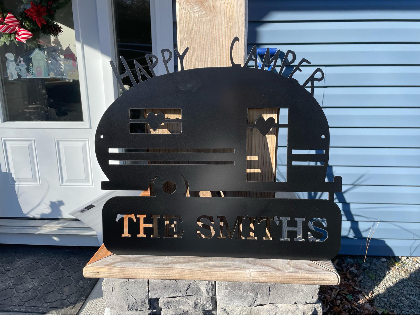 Panneau en métal personnalisé Happy Camper