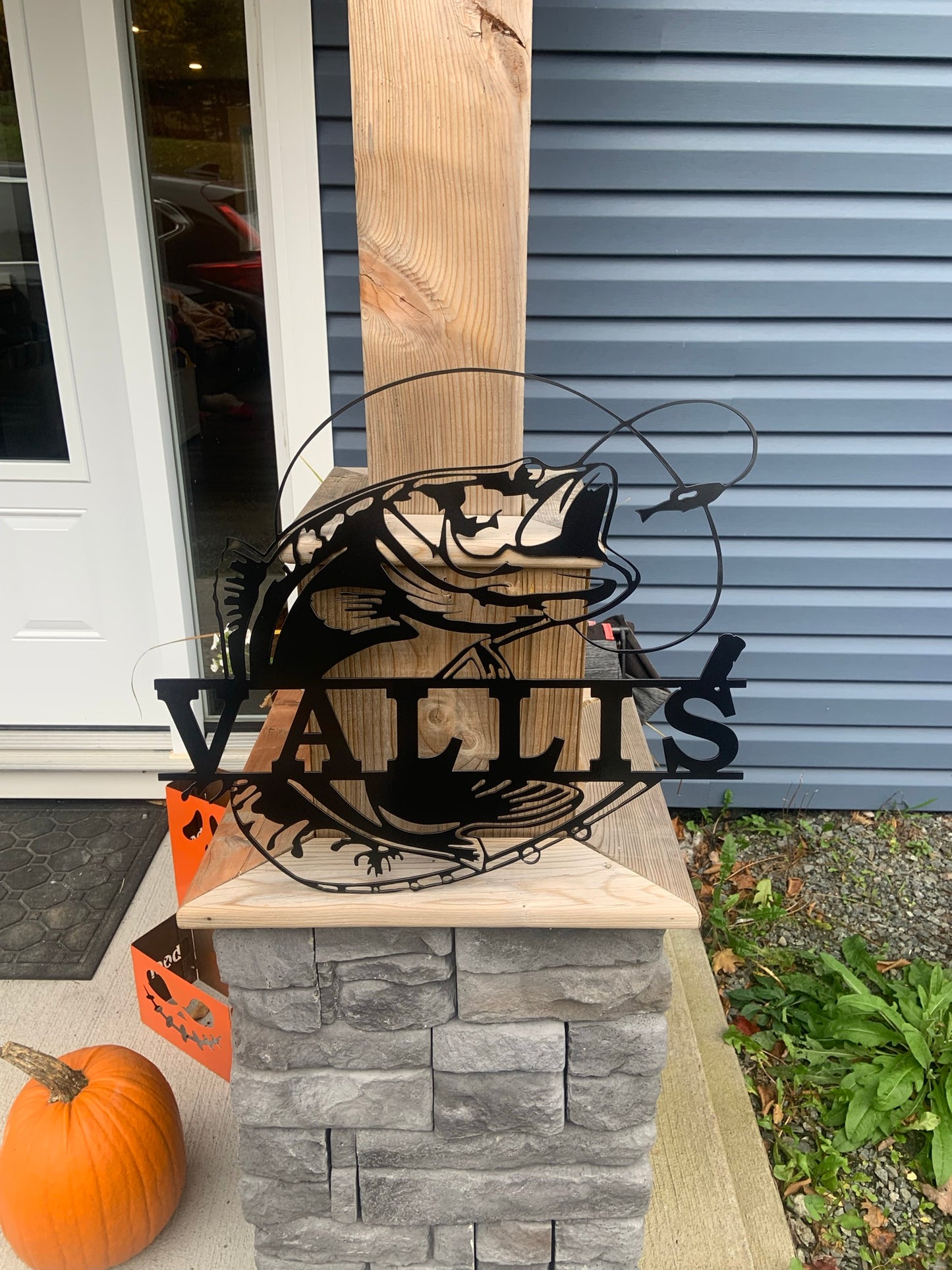 Custom Metal Bass Fisher Sign