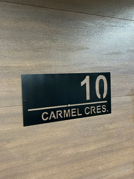Custom Metal Modern Metal Civic Address Sign 2
