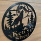 Custom Metal Howling Wolf Sign