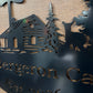 Custom Metal Deer Scene Cabin Sign