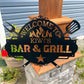 Custom Metal Bar and Grill Sign